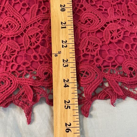NWT Philosophy Fuchsia Short Sleeve Lace Top Size Large - Picture 6 of 6